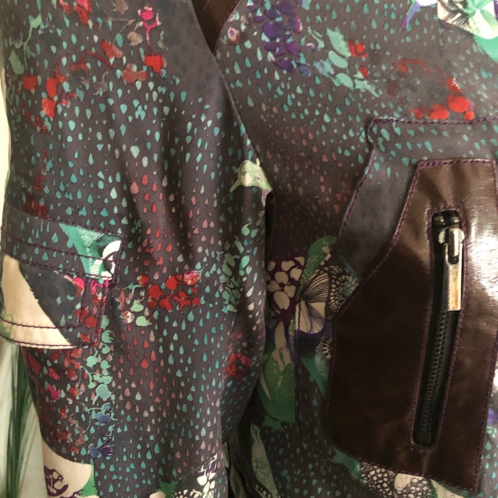 Custo Barcelona Silk Blend Crop Jacket Sz 8 - Picture 12 of 14